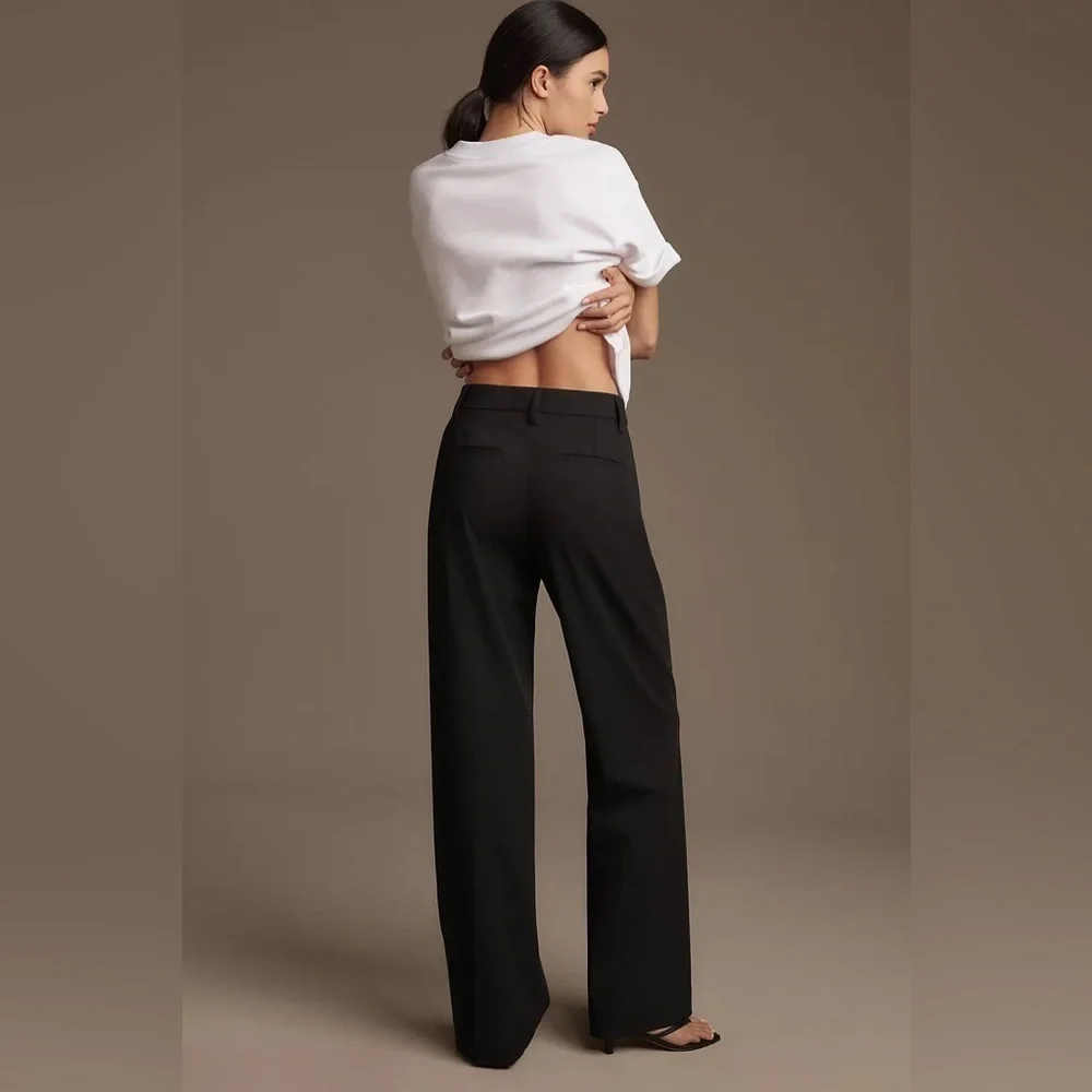 Reformation 'Alex' Black Linen Linen Pant Size  8 Petite 100% Linen
